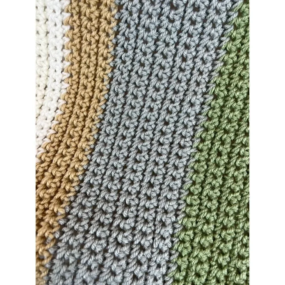 Handmade Acrylic Crochet Knit Afghan Blanket Granny Multicolor NWOT